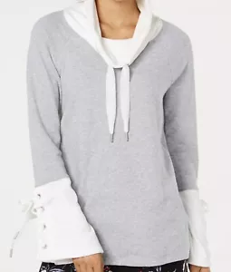 Calvin Klein Pear Heather Cowl-neck Tie Sleeve Top Activewear Outerwear - Bild 1 von 2