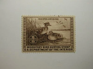 US Department of Interior Scott #RW6 $1 Green-Winged Teal 1939, MNH - Picture 1 of 2