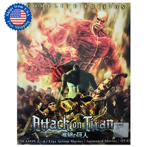 Anime DVD Attack on Titan Complete Set Season 1 2 3 4 + 2 Movie + 8 OVA US Stock - Picture 1 of 7