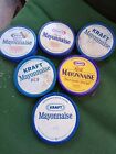 6 Vintage Kraft Mayonnaise Jar Lids
