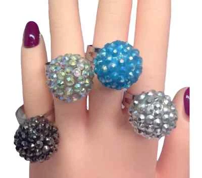 Anillo Shamballa - Anillo Disco Bola - Anillo Shamballa Estrás - Aurora Boreal S Foto 1 de 4