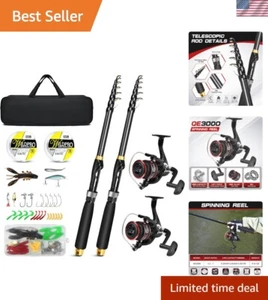 Lightweight 6.89ft Fishing Rod & Reels Combo with Fishing Tools - Easy to Carry - Picture 1 of 10