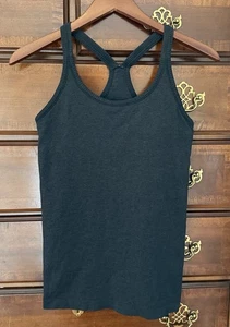 Lululemon Women’s Ebb to Street Tank Top SIZE 8 Dark Charcoal gray ribbed - Picture 1 of 4