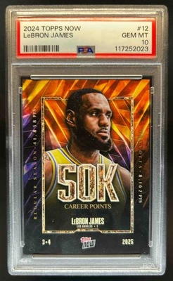 2024-25 Topps Now LeBron James #12 Lakers PSA 10 - Image 1 of 2