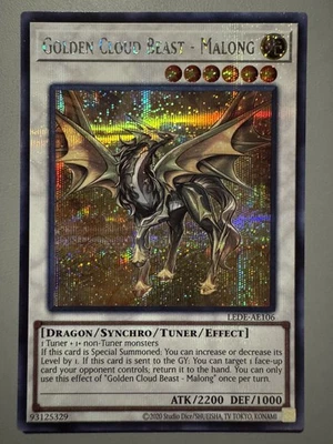 YUGIOH GOLDEN CLOUD BEAST - MALONG ASIA ENGLISH EDITION LEDE-AE106 SECRET RARE - Image 1 of 3