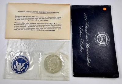 1971 Dwight Eisenhower Uncirculated Silver Dollar – 40% Silver ‘Ike’ - Image 1 of 4