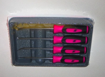 NEW Snap-on Mini Pick Set SGASA204CEP *ELECTRIC PINK SOFT HANDLES* NEW & SEALED - Image 1 of 4