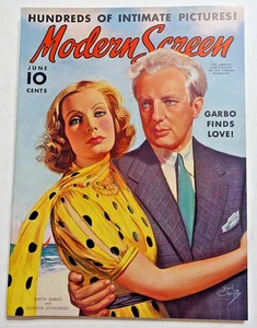 MODERN SCREEN Magazin Juni 1938, GARBO Cover von Earl Christy, GABLE, DICK POWELL - Bild 1 von 6