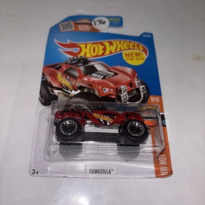 Tarjeta Hot Wheels Snowflake 2016 #149 HW Hot Trucks 9/10 DAWGZILLA roja con BeadlocSp Foto 1 de 2