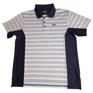 Under Armour XL Polo da Golf Uomo a Righe Sportiva Performance Blu - Foto 1 di 6