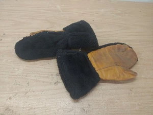 Vintage Kunstfell echt SteerHide Winter Fäustlinge Choppers Handschuhe Gr. L / Large - Bild 1 von 6