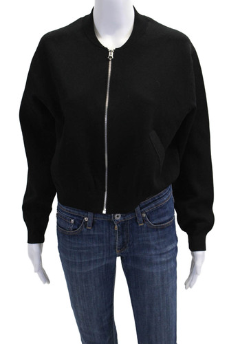 ACNE Studios giacca donna maglia girocollo manica lunga zip davanti nera taglia small