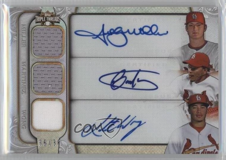 2014 Triple Threads /36 Shelby Miller Carlos Martinez Kolten Wong Rookie Auto RC - Image 1 of 2