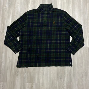 Polo Ralph Lauren Holiday Heritage Quarter Zip Size XL Plaid Red Yellow Green - Picture 1 of 11