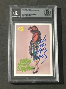 JAKE “THE SNAKE” ROBERTS 1990 CLASSIC WWF SIGNED AUTOGRAPHED CARD BAS AUTHENTIC - Picture 1 of 2