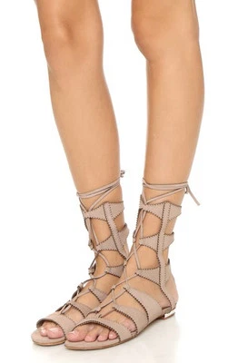 Sandalias SCHUTZ Gladiador NUEVAS en CAJA Samena Cuero Neutro Taupe Nubuck Talla 10 B Foto 1 de 4