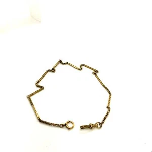 Antike goldgefüllte signierte Simmons viktorianische dekorative Glieder Taschenuhrkette - Bild 1 von 7