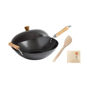 Joyce Chen , Classic Series Carbon Steel Wok Set, 4-Piece, 14-Inch, Charcoal - Picture 1 of 15