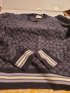 New Limited Edition Coach Logo Men Sweater Large Wool Authentic  - Picture 1 of 12