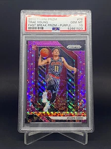 PSA 10 | TRAE YOUNG 2018-19 Panini Prizm Fast Break Purple Prizm RC ROOKIE /75 - Imagen 1 de 2