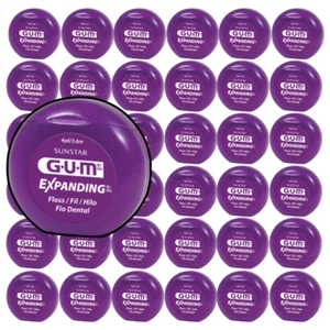144/Box GUM Expanding Floss Waxed Mint 4 yds, Bulk Travel Size Dental Floss - Picture 1 of 2