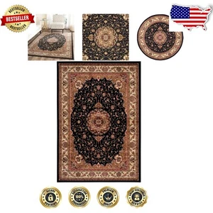 Lyndhurst 4' Round Non-Shedding Area Rug - Durable & Easy Care for Living Rooms - Picture 1 of 9