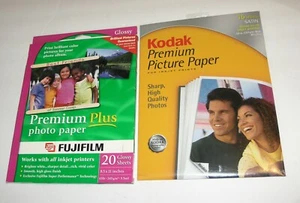 Kodak & Fujifilm Photo Paper~8 1/2x11~Glossy & Satin~Work On All Inkjet Printers - Picture 1 of 4