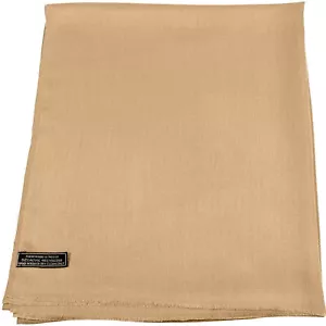 CJ Apparel Dark Cream Solid Color Nepalese Fringe Shawl Seconds Pashmina **NUEVO** - Imagen 1 de 12