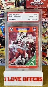 1989 BARRY SANDERS ROOKIE PRO SET PSA 8 #494 LIONS C STORE NAME MORE MINT READ - Picture 1 of 4