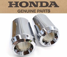 New Genuine Honda Exhaust Pipe Tips w/ Goldwing Logo Chrome Cover Set #Y160