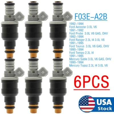 6 шт топливных форсунок для 1985-1997 Ford Ranger 2,9 л 3,0 л 3,8 л V6 CM4670 F03E-A2B - Изображение 1 из 4