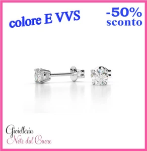 ORECCHINI IN ORO BIANCO CON DIAMANTI NATURALI E VVS 0.80 CARATI CERTIFICATO - Imagen 1 de 4