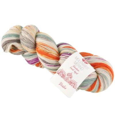 (139,50€/kg): 100g LG MEILENWEIT MERINO, Rainbow hand-dyed, Fb. 7015 Nisha #7242 - Bild 1 von 3