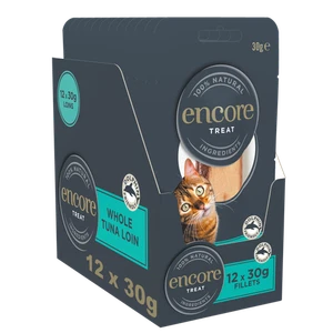 12 x 30g Encore 100% Natural Adult Cat Treat Pouches Tuna Loin - No Additives - Picture 1 of 5