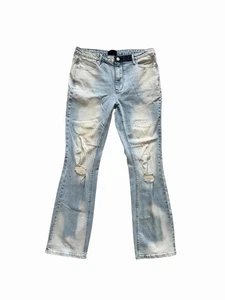 Pantalones de mezclilla RtA Strikethrough ajustados corte bota azul nube $265 talla 38/32 - Imagen 1 de 6