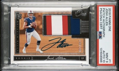 Josh Allen ~ 2018 Panini One Rookie Patch Autograph RPA #/199 RC ~ PSA 9 Low Pop - Image 1 of 4