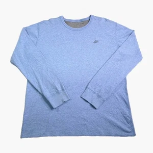 Nike Men's Size XL Steel Blue Long sleeve Logo Pullover Shirt Medium Weight Tee - Picture 1 of 12