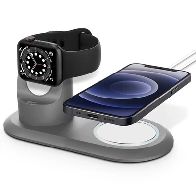 2 en 1 soporte multifunción de soporte de carga Magsafe para Apple Watch /iPhone - Image 1 of 4