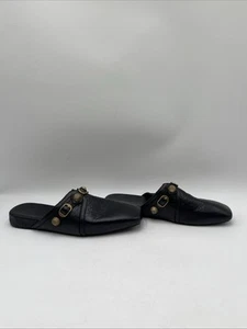 Women’s Balenciaga Leather Studded Accents Mules Black Size 40 - Picture 1 of 5