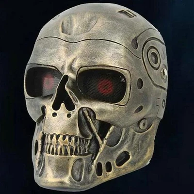 Terminator Robot T800 Skull Mask Cosplay Resin Movie Props Halloween Terror Mask - Image 1 of 4