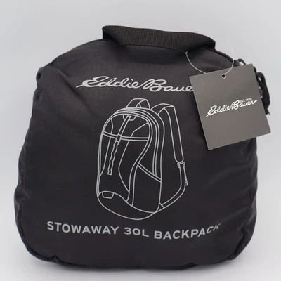 Mochila Eddie Bauer Stowaway 30L Embalable Negro Ónix Nueva con Etiquetas Senderismo Ligera Foto 1 de 4