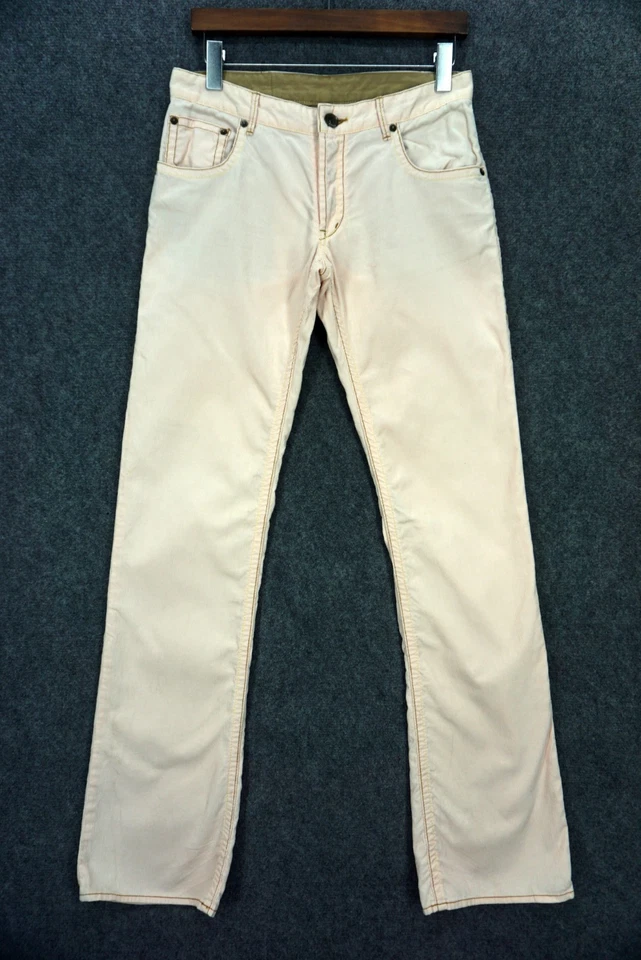 Pantalones Zegna Hechos en Japón Talla W30xL34 EZ Tiro Bajo Pierna Recta Pana Foto 1 de 4