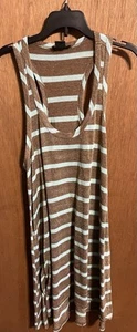 Stella Cruz Swim Cover Up Gold Shimmer With Mint Stripes Large - Picture 1 of 3