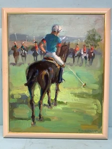 Öl auf Leinwand "Polo Players" von Carole Goldborough McMillan 22"x18 1/2" - Bild 1 von 9