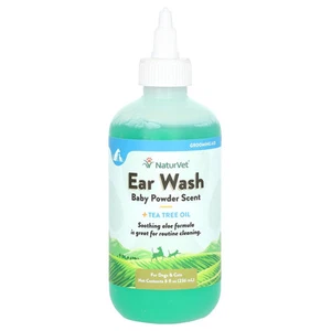 Ear Wash + Tea Tree Oil, For Dogs & Cats, Baby Powder Scent, 8 fl oz (236 ml) - Picture 1 of 2