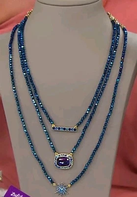 Juego de collar Heidi Daus Three Times The Charm zafiro azul-nuevo con etiquetas Foto 1 de 4