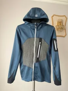 ORTOVOX MERINO INSIDE HOODY FULL ZIP BLUE FLEECE JACKET WOOL MENS SIZE M - Picture 1 of 17