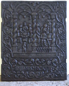 Antik Kaminplatte Ofenplatte Reliefbild Metallbild Gusseisen von 1717 (820) - Bild 1 von 7