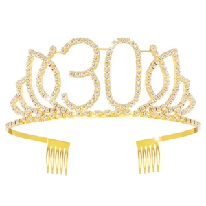 Rhinestone 30th Birthday Headband Tiara Women Decoration Birthday Party - Picture 1 of 10