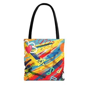 Borsa nuova colorata, arte vibrante per uso quotidiano, borsetta - Foto 1 di 21